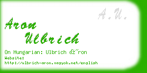 aron ulbrich business card